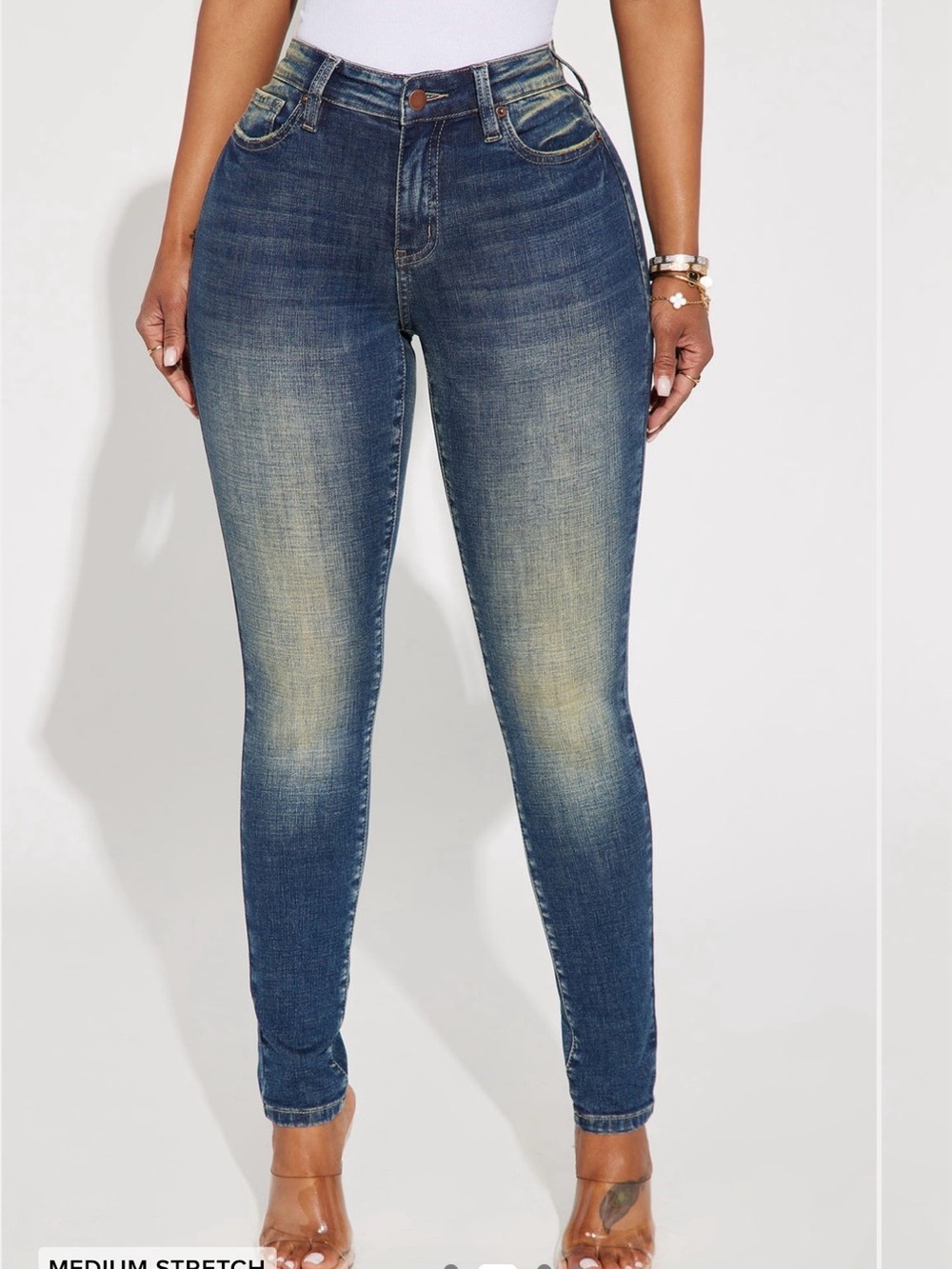 Fashion Nova Medium Blue Skinny Jeans